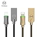 mcdodo Smart LED 6FT/1.8M Auto Disconnect Nylon Braided Sync Charge USB Data Cable Compatible with iPhone 14/13/12/11 Pro Max (6FT Black)