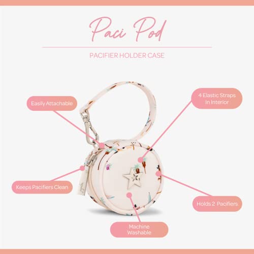 JuJuBe Paci Pod Pacifier Holder, Clip Binky to Diaper Bag or Stroller, Purse Charm, Holds 2