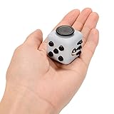 FidgetKool 1pcs Pressure Relief Fidget Toys Dice Cube Relieves Stress and Anxiety for Children and Adults Add and ADHD Toys Gifts Grey and Black