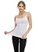 ShyCloset Basic Seamless Camisole Tanktop - Soft Stretch Long Spaghetti Strap Nursing Maternity Cami Made in USA (4011, White)