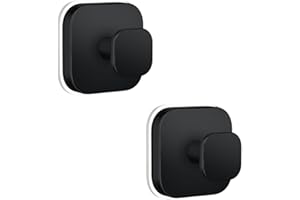 Keoferlo Suction Cup Hooks Towel Home Storage Hooks Black Strong No Drill Hanger for Shower Bathroom Window 2 Pack