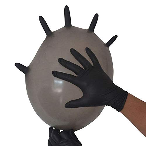 Pausseo Black Disposable Nitrile Gloves Set - Comfortable Rubber Latex Powder Free Medical Exam Tattoos Piercing Glove Kit - 10/50/100 - Pack - Thumbnail 5