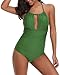 Eomenie Women's Deep V Neck Bathing Suits Monokini Sexy Tummy Control Swimwear One Piece Swimsuit For Women