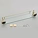 Sprinkle Wall Mount Bathroom Bath Shower Rack Antique Inspired Ti-PVD Finish Solid Brass Material Glass Shelf Lavatory Accessories Tools and Home Improvement Bthroom Towel Holder Shampoo Basket Bars