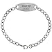 Surgical Steel Medical Alert Bracelet for Type 2 Diabetic ID 9/16 inch Wide, 9 inch Long
