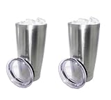 Stainless Steel Tumbler Set - Set of 2 - 20 Oz. Tumblers - Keep Ice Frozen for 55 Hours - Eskimo Personal Cooler Mugs with EskiLock Lid