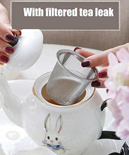 Porzellan Keramik Tee Geschenkset Mit Metallhalter, Kaffeeservice Set Mit Tassen, Untertassen Und – Bild 5