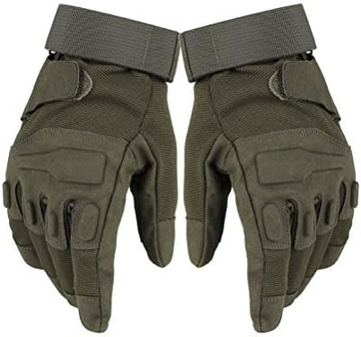 Military Fingerless Glove Tactical Airsoft Gym Workout Cycling Gloves (Army Green-Long, Large)