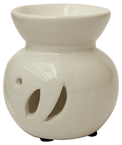 SALE TODAY ONLY - AB Handicrafts Ceramic Essential Oil Burner, Perfect Handmade Oil Diffuser for Fragrance & Aromatherapy - Great Decoration for Living Room, Balcony, Porch & Garden (White) - Thumbnail 2