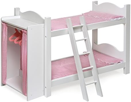 Badger Basket Doll Bunk Bed with Armoire for 18 to 22-Inch Dolls