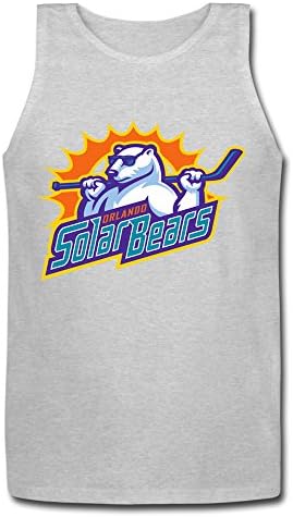 VGeee Men's Orlando Solar Bears ECHL Ice Hockey Logo Gray Cotton Tank Top