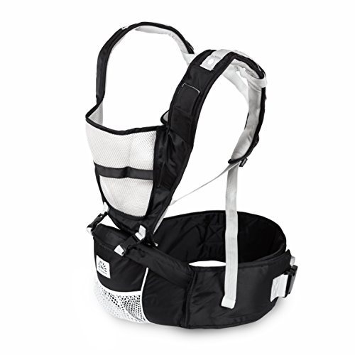 Babi Bambino Best New Style Baby Ergonomic Carrier Sling Soft Hip Seat Hood and Headphone Port Best Black - new longer waist belt