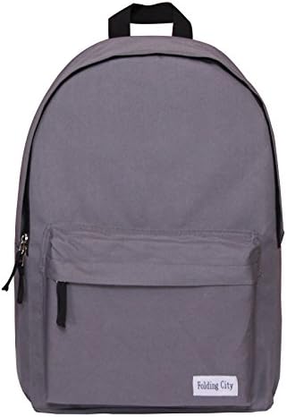 Folding City Backpack For Boys Girls Teenagers Lightweight Roomy School Bag Gray