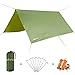 theBlueStone Ripstop Hammock Rain Fly Rain Tarp Shelter in 10 x 10 FT for Canopy Hammock Outdoor Camping Essential(Army Green)