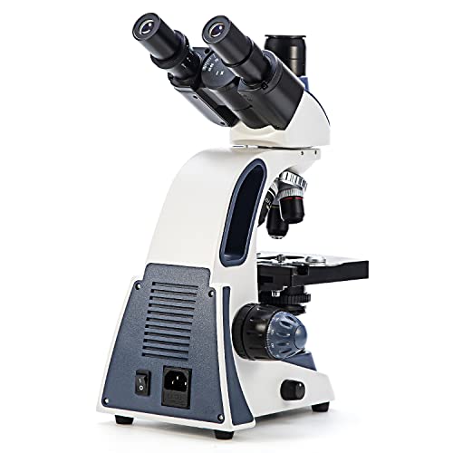 SWIFT SW380T 40X-2500X,Trinocular Compound Lab Microscope with Double Layer Mechanical Stage,Siedentopf Head, Wide-Field 10X/25X Eyepieces