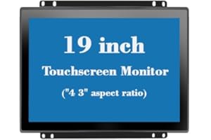 RIUIIN 19 Inch Open Frame Capacitive Touchscreen Monitor, 1280x1024 Resolution 5:4 Aspect Ratio Waterproof,VESA+Panel Mount, for Kiosk, Automation, POS，Vending，HMI and Digital Signage 7x24h Work