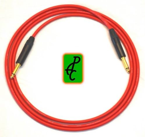 15 ft Canare Instrument Cable Red 1/4" Neutrik TS ST - ST