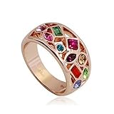 Fashion Plaza Women's Colourful Crystals Multi-stone Ring R418