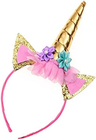 Glitter Unicorn Party Headband Halloween Makeup Birthday Headdress Cosplay Decoration