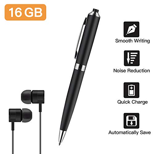 16GB Voice Recorder, HD Mini Digital Voice Recorder 290 Hours Recording Capacity Dictaphone Double Mic for Meeting/Classes/Lectures/Speech