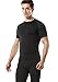 TSLA Men's UPF 50+ Quick Dry Short Sleeve Compression Shirts, Athletic Workout Shirt, Water Sports Rash Guard, Energetic Black, Medium