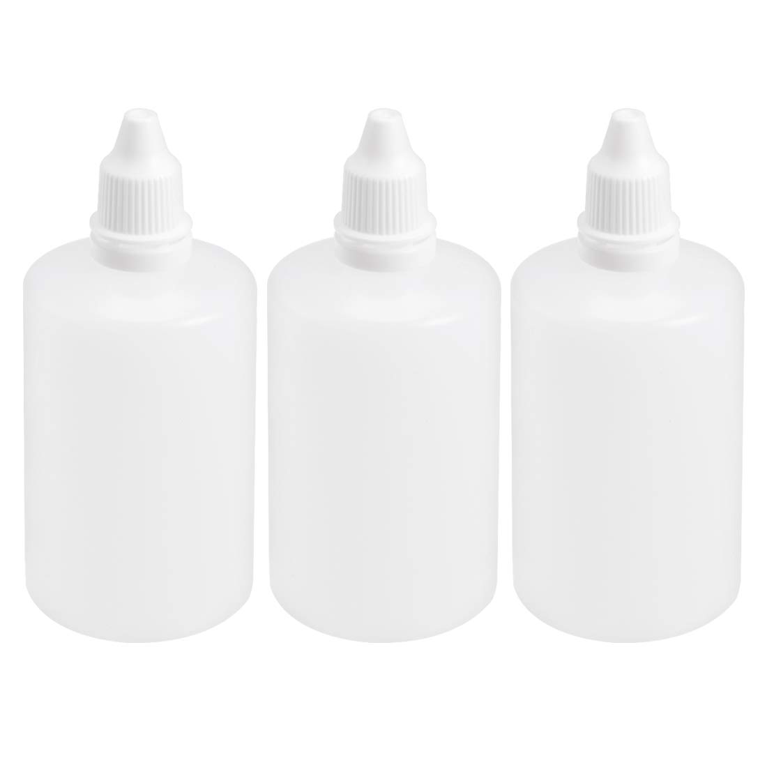 sourcing map Plastic Dropper Bottles, 100ml/3.4 oz Empty Squeezable Dropper Bottle with Cap, Pack of 3, White, 100ml/3.4oz 3pcs
