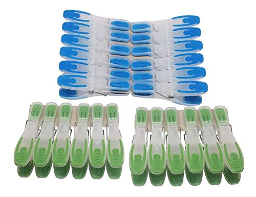 GOOD LIVING Cleaning Solutions Plastic Clothespins for Air-Drying Clothing, 1-Pack (12 Blue and 12 Green) - Thumbnail 4
