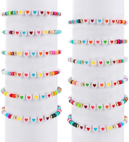 Lote 12 Pulseras De La Amistad Para Niñas | Cuentas Planas De Flores Multicolor | Ajustables | Ideal Para Bolsas De Fiesta Y Regalos | Para Mujeres, Niños Y Adolescentes