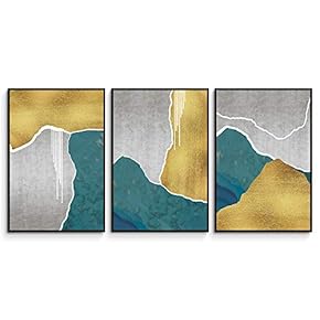 3 Piece Framed Canvas Wall Art Abstract Mountain Canvas Prints Home Artwork Decoration for Living Room,Bedroom - 16"x24"x3 Panels