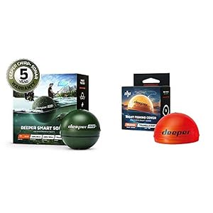 Deeper Chirp+ Smart Sonar – Détecteur De Poissons Et De Profondeur Avec Gps Intégré & Couvercle Pour La Pêche Nocturne Deeper (orange) – Compatible Avec Les Sondeurs De La Séries Deeper Pro