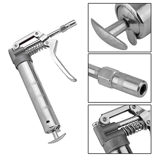 3oz Lubricating Cartridge Safe Working Pressure 3500PSI Pistol Grip Mini Hand Grease Gun Chrome-Plated Grease Gu