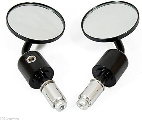 HYZHAUTO Motorcycle CNC Aluminum Black Bar End rearview Mirrors 7/8" For BMW Ducati Aprilia Cafe Racer Victory Triumph Daytona Black