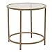 Spatial Order Round Metal Accent Table Glass Top, Gold K7143-J014