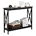 Kealive Console Table, 2-Tier Wood Sofa Table With Storage Shelf X Frame 39.4×11.8×31.5 inches, Black