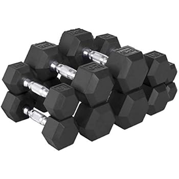 CAP Barbell 150 LB Hex Dumbbell Weight Set, Black, Large