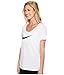 NIKE Women's Dry Training Scoop Tee, White, Large