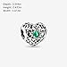 Pandora Jewelry - May Signature Heart Charm in Sterling Silver with Royal Green Crystals