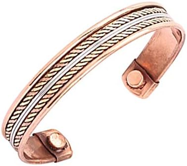 Copper Therapy Pure Copper Magnetic Bracelet Bangle Cuff Bracelet For Men, Recovery And Injury Relief