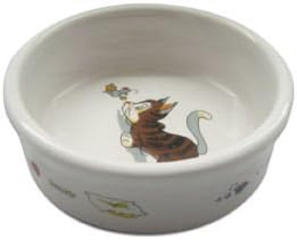 Arquivet Cat Feeder Ceramic Dog Cat Feeder Bowl Pet Food Bowl Ceramic Feeder Bowl for Dogs Cats 12cm
