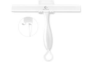 ROLIZOE Shower Squeegee for Glass Doors, 11 Inch Ergonomics Anti-Rust Silicone Squeegee with Stainless Steel Frame for Shower