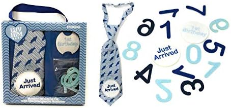 Baby Monthly Milestone Family Keepsake Gift Set for Babys First Year (Blue Shark Set)
