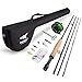 KastKing Emergence Fly Fishing Combo - 4 Piece Graphite Fly Fishing Rod, Pre-Loaded Aluminum Fly Fishing Reel, Accessories and 12 Popular Flies - with a Protective Travel Case - Super Value!