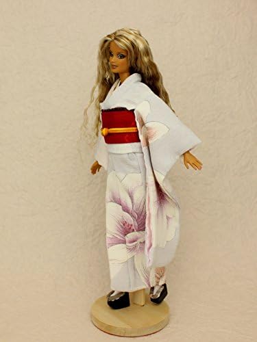 Pale Gray Furisode dress,Red Obi,Barbie,Poppy,Misaki 11.5in. Japan