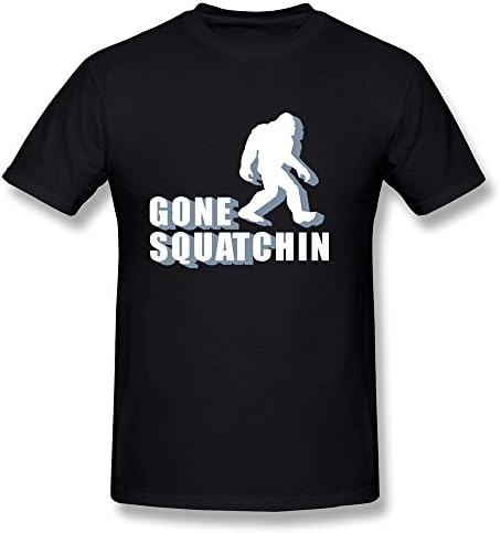 Black Enewno Gone Squatchin 100% Cotton T Shirt For Male Size XL