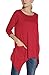 Women's Plus Size 3/4 Sleeve Tunic Tops for Leggings Loose Pocket Shirt (3XL, Red)