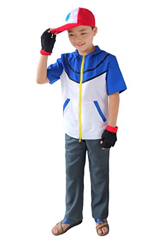 Dazcos kids size ash ketchum cosplay costume with cap and golves …