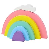 Funrarity Wooden Rainbow Stacking Block 6 Piece Educational Toy and Home Decoration