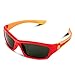 RIVBOS Rubber Kids Polarized Sunglasses With Strap Glasses Shades for Boys Girls Baby and Children Age 3-10 RBK025 （Red）