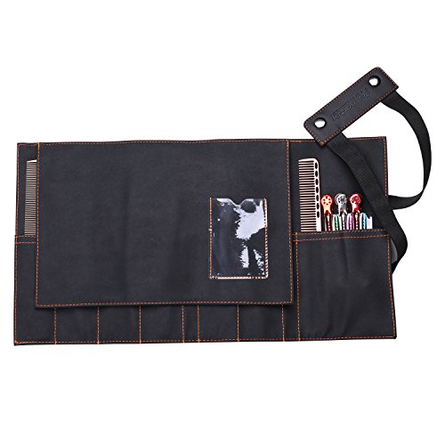 Hair Stylist Scissor Holder Pouch Cases for Hairdressers, Salon Tools Holster Bag, Soft Fabric Roll-Up Organiser