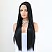 QD-Udreamy Long Straight Synthetic Lace Front Wigs Heat Resistant Glueless Synthetic Lace Front Wigs (Lace Front Wig, Black)